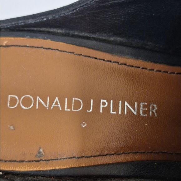 Donald J Pliner Ellis Sandals 7.5 Black Block‎ Heel Open Toe Slip On Slide Mule - Picture 4 of 9